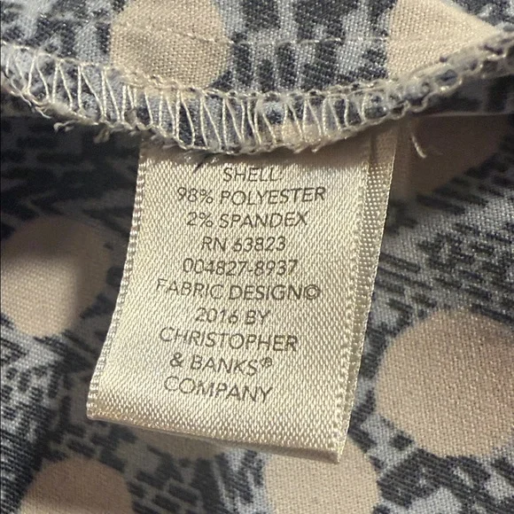 Christopher & Banks Blue and White Patterned Blouse - Picture 8 of 8